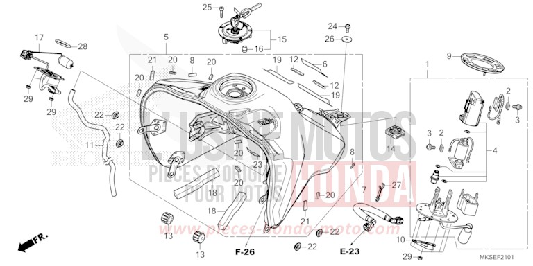 RESERVOIR A CARBURANT/POMPE A CARBURANT (2) de Africa Twin DCT DARKNESS BLACK METALLIC (NH463) 2021